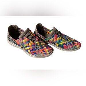 Women’s Bernie Mev Victoria Multicolor Sneaker- Rainbow Walking Shoes.